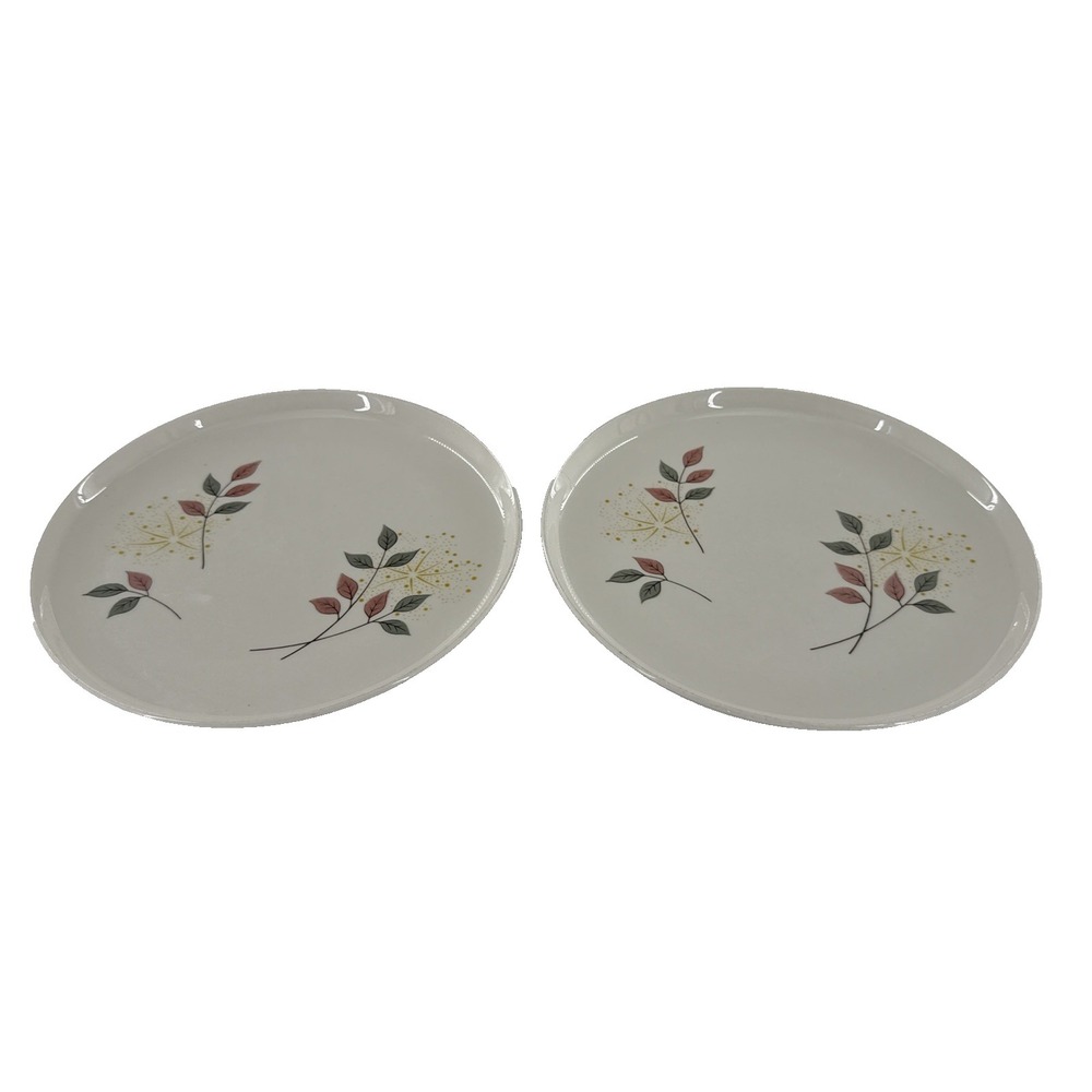 Set of 2 VTG Springsong Franciscan Atomic Starburst Dinner Plates Mid Century
